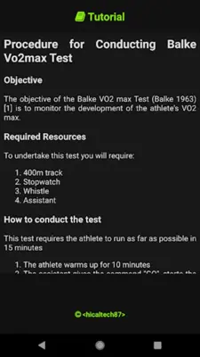 Balke Vo2max Test android App screenshot 0